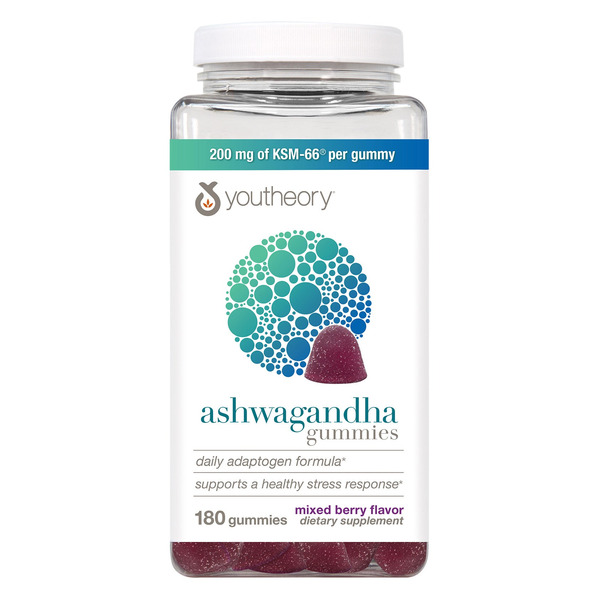 youtheory Ashwagandha, 180 Gummies, Mixed Berry
