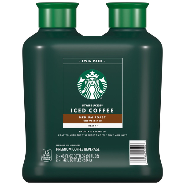 Starbucks Unsweetened Iced Coffee, 48 fl oz, 2-count