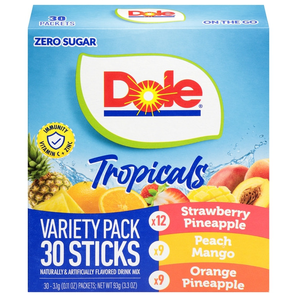 Dole Drink Mix Variety Pack Strawberry Pineapple/Peach Mango