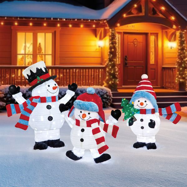 Snowman Family With 430 LED Light3 Piece Set