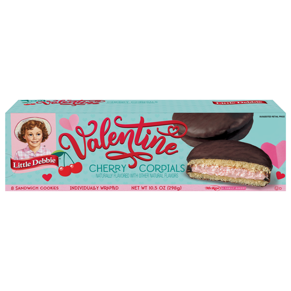 Little Debbie Valentine Cherry Cordials Sandwich Cookies Same-Day