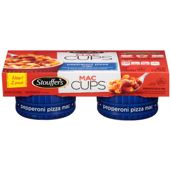 Stouffer's Mac Cups Macaroni in pizza sauce with pepperoni & 100 real mozzarella cheese
