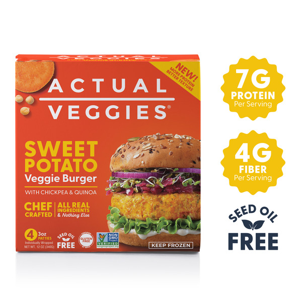 Actual Veggies Sweet Potato Veggie Burger