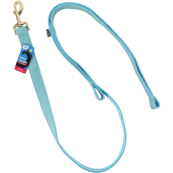 Play On Velvet Dog Leash, 1 in x 6 ft - Blue