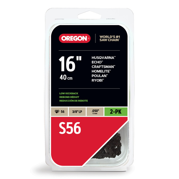 Oregon S56T 2 -Pack 56 Link Replacement Chainsaw Chain For 16-in , 0.05-in Gauge , 3/8-in Pitch