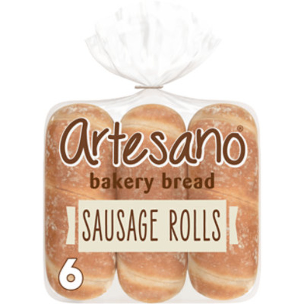 Artesano 6 ct, Plain, Sausage Rolls, Sub Hoagie Rolls, 15 oz