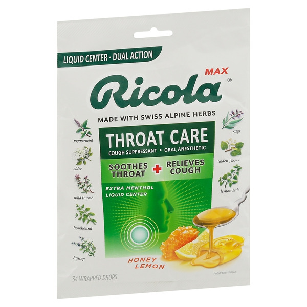 トップス ricola Ricola Max Throat Care Honey Lemon Throat Drops Same-Day Delivery