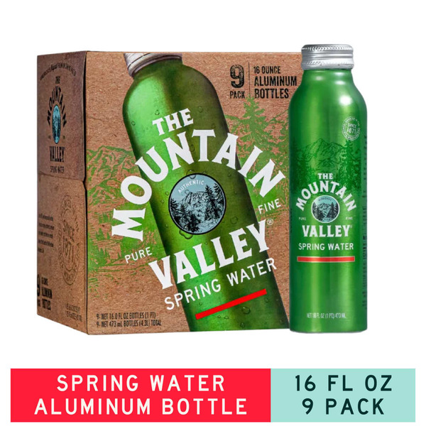 MOUNTAIN VALLEY Still Spring Water Aluminum Bottles, 16oz, 9 Pack Same-Day  Delivery or Pickup | The Fresh Market