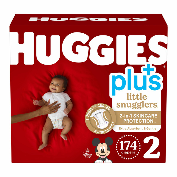 Huggies Little Snugglers Plus Diapers, Size 2, 174 ct