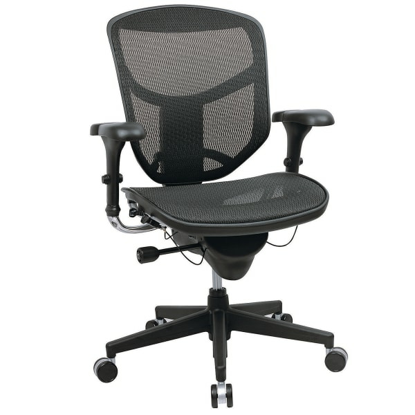 WorkPro 9000 Series Quantum Ergonomic Mesh With Mesh Mid-Back Chair - Black & Black