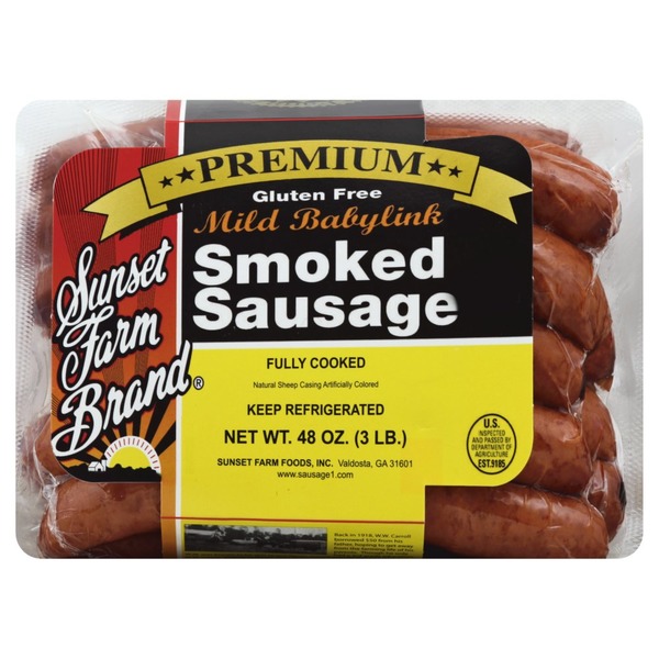 Sunset Farms Smoked Sausage, Mild Babylink (48 oz) Instacart