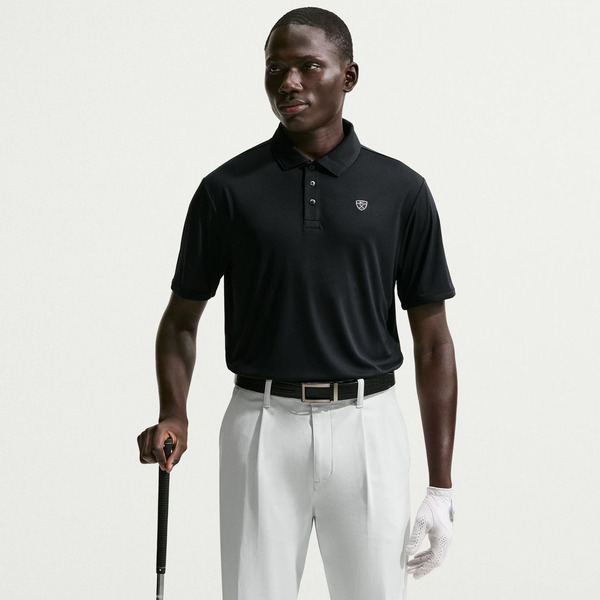 Nike Men's Par Dri-FIT Solid Golf Polo, XL - Black/White