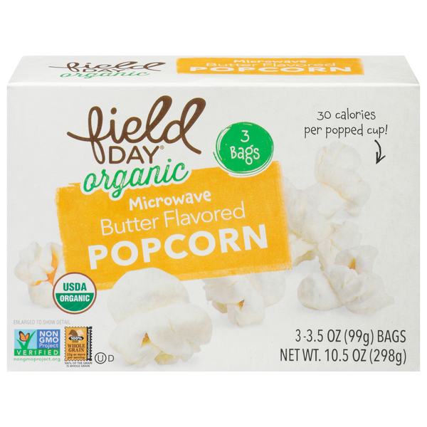 FIELD DAY Popcorn, Microwave, Butter Flavored Same-Day Delivery