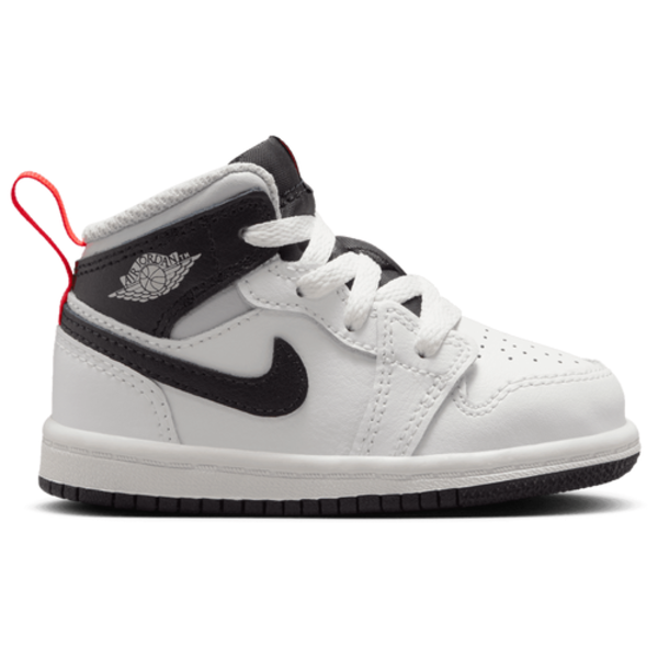 Jordan Boys' AJ 1 Mid Basketball Shoes, Size 5 - Summit White/Black/Infrared