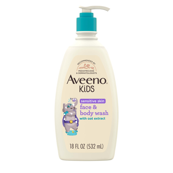 Aveeno Kids Sensitive Skin Face & Body Wash, Hypoallergenic, 18 fl oz