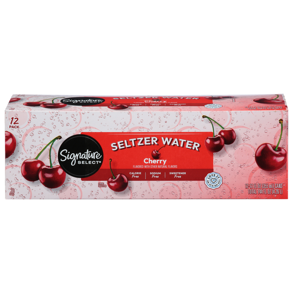 Signature SELECT Seltzer Water, Cherry Flavored, 12 Pack
