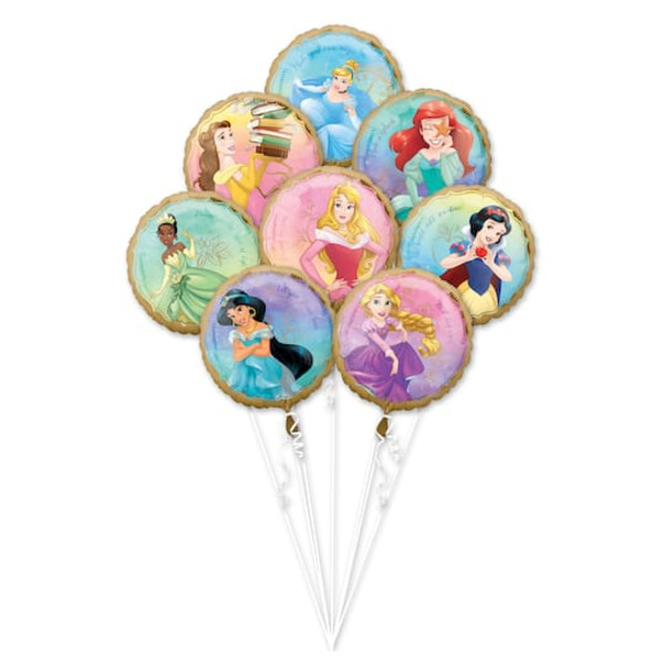 Disney Princesses Party Supplies INFLATED Disney Princess Once Upon a Time 8-Piece Foil Balloon Bouquet