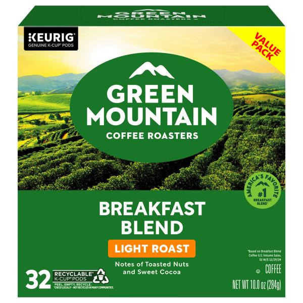 Green Mountain Coffee Roasters Breakfast Blend K-Cup Pods Same-Day