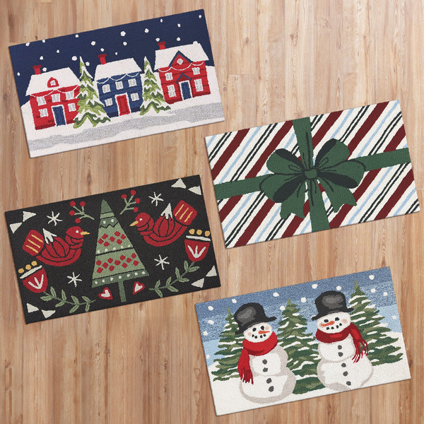 Holiday Hooked Accent Rug, 22” x 38”, Assorted Styles