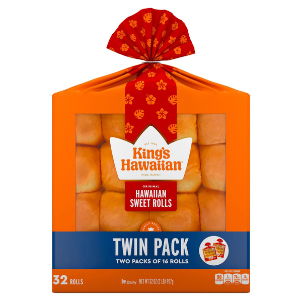 King's Hawaiian, Hawaiian Sweet Rolls, 16-count, 2-pack