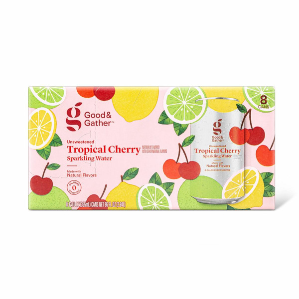 Good & Gather Unsweetened Tropical Cherry Sparkling Water