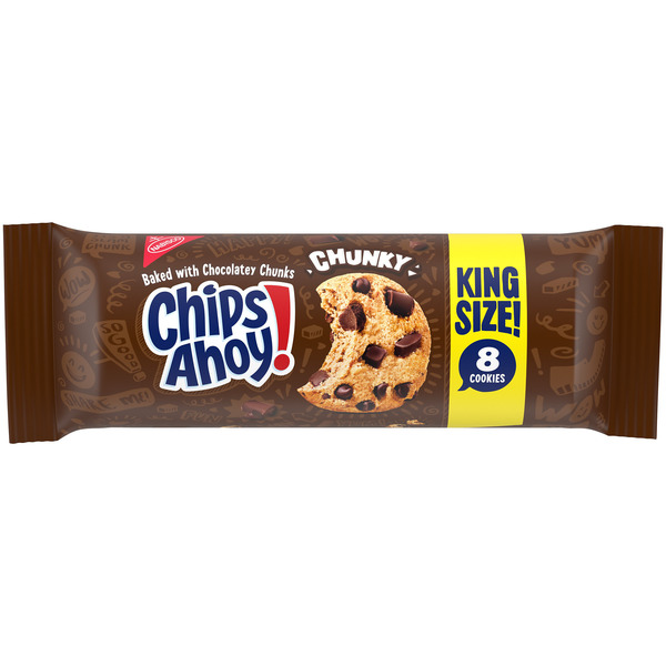 CHIPS AHOY! Chunky Chocolate Chip Cookies, King Size, 8 Cookies