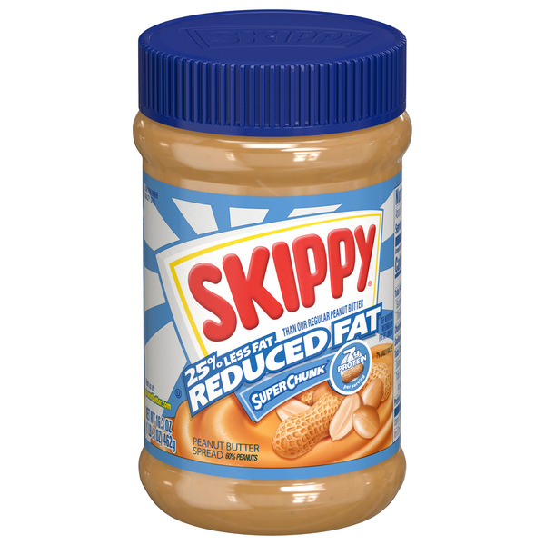 SKIPPY SUPER CHUNK Reduced Fat Peanut Butter Spread, 16.3 OZ