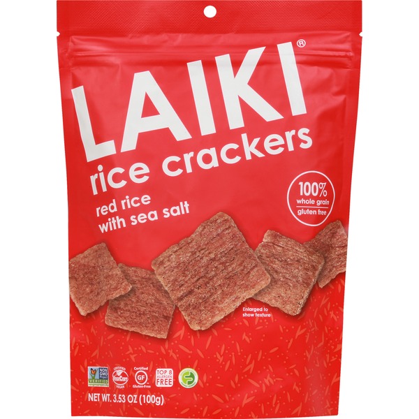 Laiki Rice Crackers, Red, Gluten Free, 100 Whole Grain, With Sea Salt (3.53 oz) Instacart