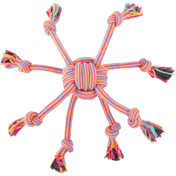 Play On Multi-Strand Rope Ball Knot Dog Toy