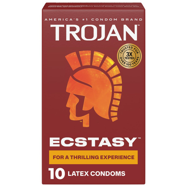 trojan condoms spermicidal lubricant Trojan Ecstasy Lubricated Latex Condoms Same-Day Delivery or Pickup