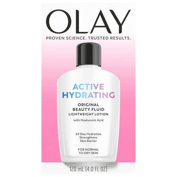 Olay Active Hydrating Original Beauty Fluid Lightweight Lotion with Hyaluronic Acid - 4 fl oz