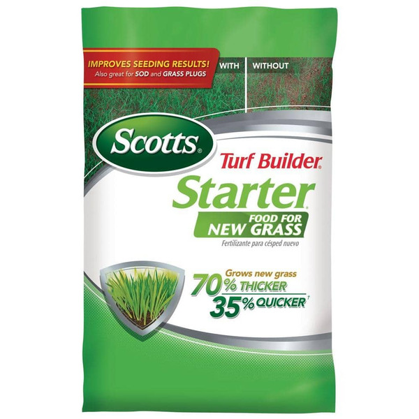 Scotts Turf Builder 15 Lbs. 5,000 Sq. Ft. Starter Dry Lawn Fertilizer For New Grass, Use When Planting Seed