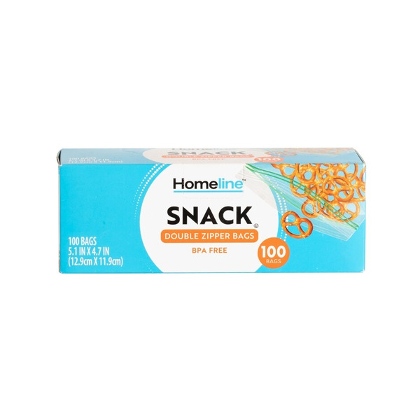 Homeline Square Zipper Snack Bags, 5.1in x 4.7in Same-Day Delivery