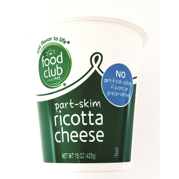 Food Club Ricotta Food Club Part-skim Ricotta Cheese Same-Day Delivery or Pickup | Super ...
