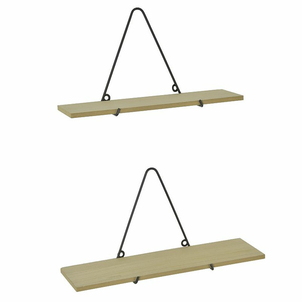 Belle Maison 2-Piece Handing Shelf Wall Decor Set, Black