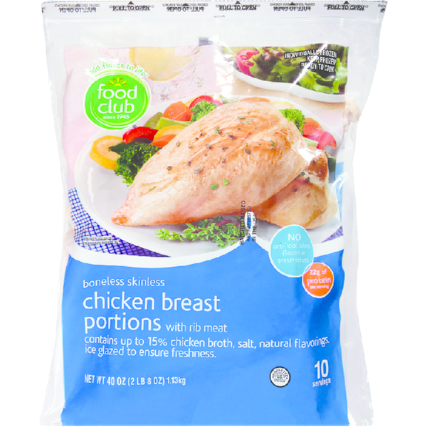 Food Club Chicken Breast, Portions, Skinless, Boneless Same-Day ...