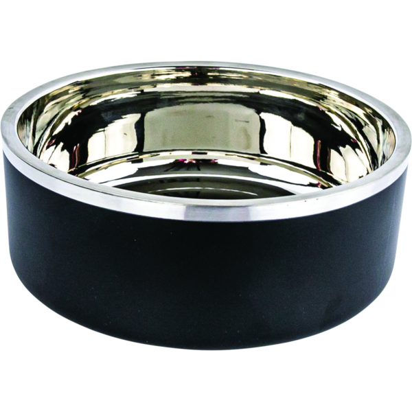 Play On Double Wall Non-Skid Dog Bowl - Black