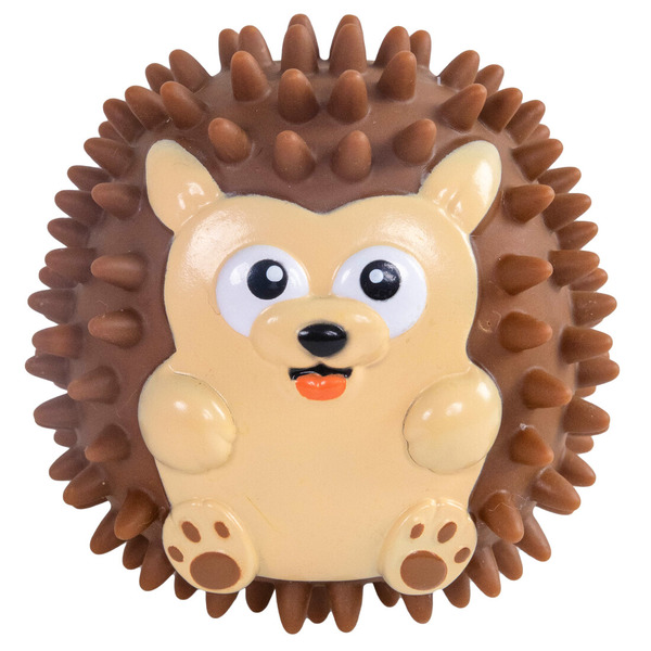 Outward Hound Latex Free Puffer Hedgehog Dog Toy - Brown