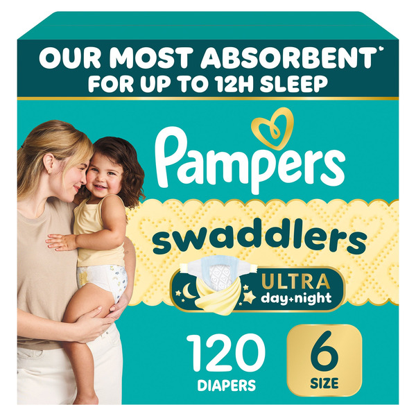 Pampers Swaddlers Ultra Diapers Sizes 3 - 7, Size 6, 120-count