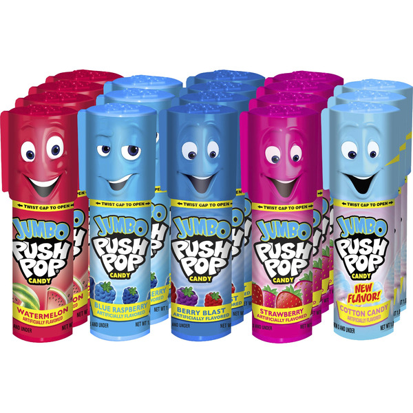 Bazooka Jumbo Push Pops, Variety Pack, 1.06 oz, 18 ct Same-Day