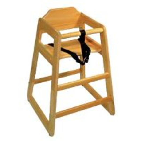 Hardwood High Chair, stackable, natural finish (assembled)