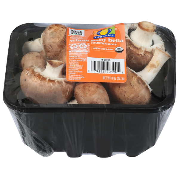 Signature Farms Mushrooms, Baby Bella, Whole