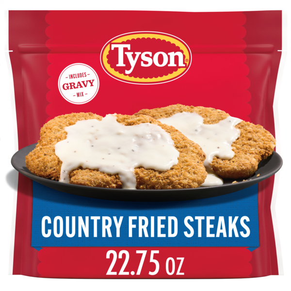 Tyson Frozen Country Fried Steaks with Gravy Mix, 22.75 oz Same