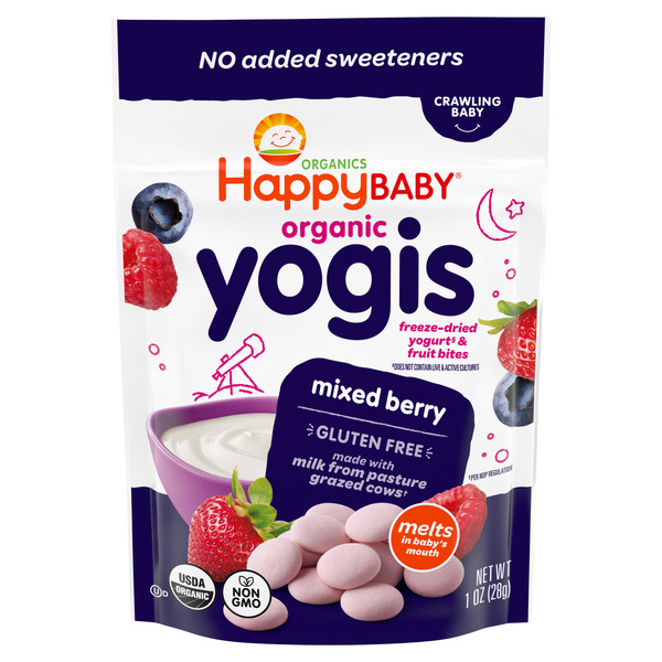 Happy Baby Organics Yogis Freeze-Dried Yogurt & Fruit Snacks Mixed