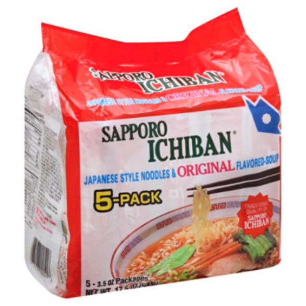 Sapporo Noodles & Soup, Japanese Style, Original Flavored, 5-Pack
