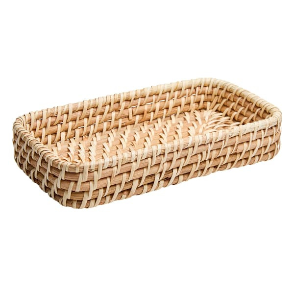 REAL SIMPLE Rattan Tray, 9"