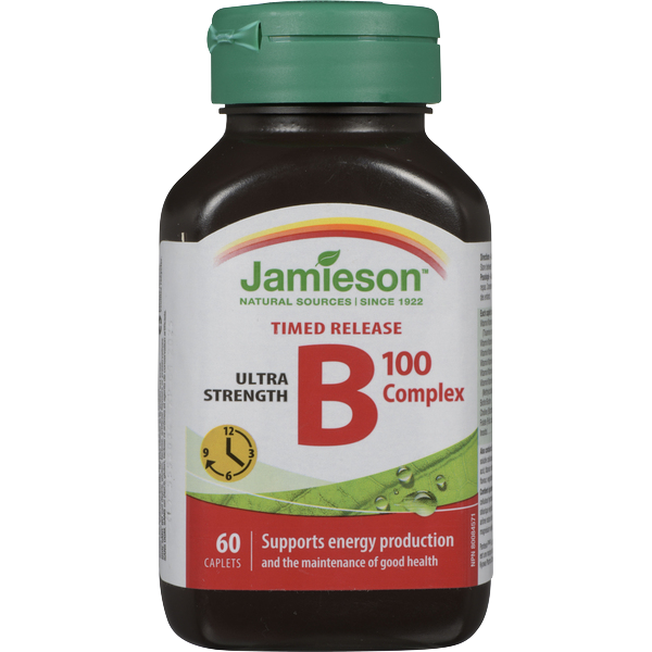 Jamieson Natural Sources Vitamin B Complex 100 mg Capsules 875831 Same ...