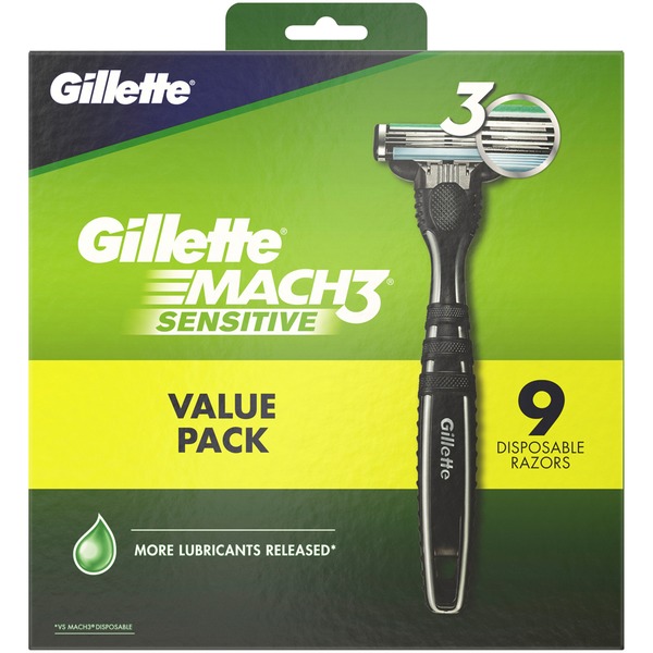 Gillette Mach3 Sensitive Disposable Razor (9 ct) Instacart