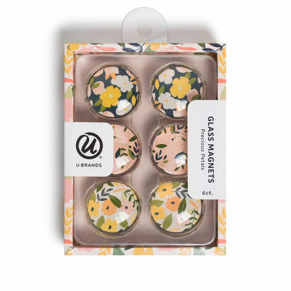 U Brands Precious Petals Round Glass Magnets