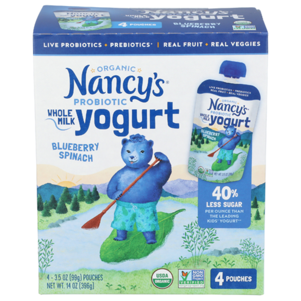 Nancy's Organic Blueberry Spinach Yogurt Pouches 4 Pack